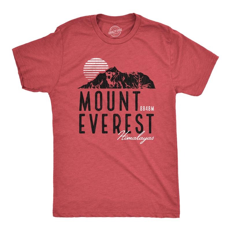 Retro Mount Everest Funny Camping Saying Vintage Mountain Novelty Funny Cool Soft Casual Menswear Vintage Funny Camping Short Sleeve Red T-Shirts, Hoodie, Sweatshirt