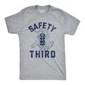 Safety Third Funny 4th July Fireworks Show Summer Novelty Funny Cool Soft Casual Menswear Sarcastic Funny Patriotic Short Sleeve Light Grey T-Shirts, Hoodie, Sweatshirt
