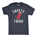 Safety Third Funny Fourth July Fireworks Dangerous Joke Guys Funny Cool Soft Casual Menswear Patriotic Funny Sarcastic Short Sleeve Navy T-Shirts, Hoodie, Sweatshirt