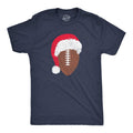 Santa Football Funny Xmas Lovers Foot Ball Season Guys Funny Cool Soft Casual Menswear Funny Football Short Sleeve Novelty Navy T-Shirts, Hoodie, Sweatshirt