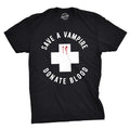 Mens Save A Vampire Donate Blood T Shirt Funny Sarcastic Halloween Night Tee For Guys Mens Funny T Shirts Cool Tees Soft...