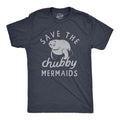 Mens Save The Chubby Mermaids T Shirt Funny Cute Manitee Preservation Tee For Guys Mens Funny T Shirts Cool Tees Soft...