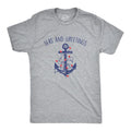 Seas Greetings Funny Xmas Lights Sailing Anchor Joke Guys Funny Cool Soft Casual Menswear Funny Sarcastic Short Sleeve Light Grey T-Shirts, Hoodie, Sweatshirt