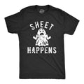 Mens Sheet Happens T Shirt Funny Halloween Ghost Costume Joke Tee For Guys Mens Funny T Shirts Cool Tees Soft Stylish...