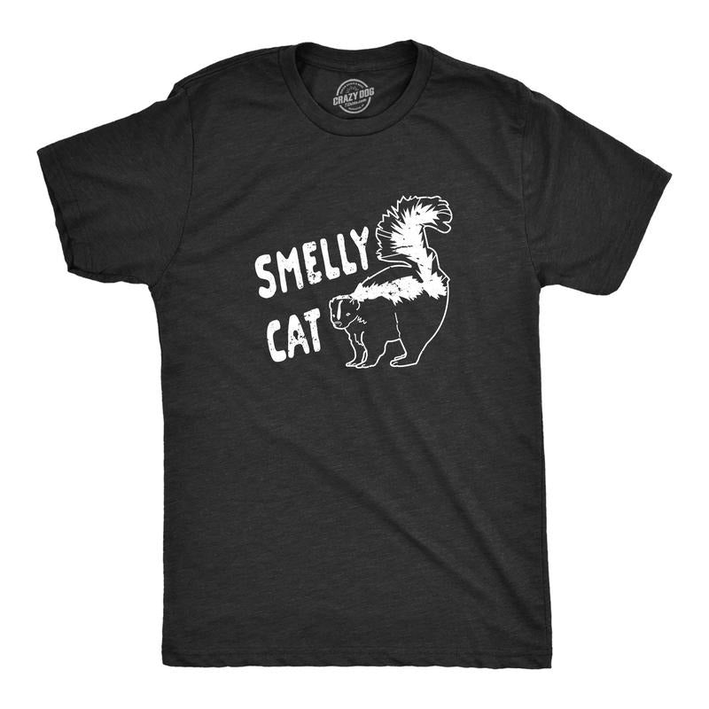 Mens Smelly Cat T shirt Funny Skunk Novelty Gift Dad Joke Humorous Graphic Tee Hoodie, Sweatshirt | GrindPrints.com