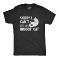 Mens Sorry I Cant Im An Indoor Cat T Shirt Funny Cute Introverted Kitten Tee For Guys Hoodie, Sweatshirt | GrindPrints.com