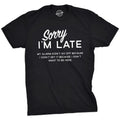Mens Sorry I'm Late T Shirt Funny Sarcastic Sleeping Tee for Guys Mens Funny T Shirts Cool Tees Soft Stylish Casual...