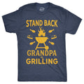 Mens Stand Back Grandpa Is Grilling T shirt Funny Fathers Day BBQ Tee for Guys Mens Funny T Shirts Cool Tees Soft Stylish...