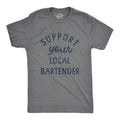 Mens Support Your Local Bartender T Shirt Cool Barkeep Supporting Text Tee for Guys Mens Funny T Shirts Cool Tees Soft...