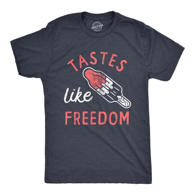 Tastes Like Freedom Funny Cool Fourth July Party Popsicle Guys Funny Cool Soft Navy T-Shirts, Hoodie, Sweatshirt