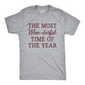 Mens The Most Winederful Time Of The Year T Shirt Funny Xmas Holiday Wine Drinking Lovers Tee For Guys Mens Funny T...