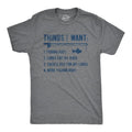Mens Things I Want List Fishing T Shirt Funny Fisherman Checklist Joke Tee For Guys Mens Funny T Shirts Cool Tees Soft...