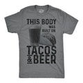 Mens This Body Was Built On Tacos And Beer Hilarious T Shirt for Guys Funny Top Mens Funny T Shirts Cool Tees Soft...