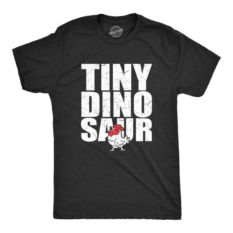 Tiny Dinosaur Funny Small Chicken Rooster Joke Guys Funny Cool Soft Casual Menswear Funny Animal Short Sleeve Novelty Guys Black T-Shirts, Hoodie, Sweatshirt
