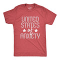 Mens United States Of Anxiety T shirt Funny USA Society Joke Graphic Tee Mens Funny T Shirts Cool Tees Soft Stylish...