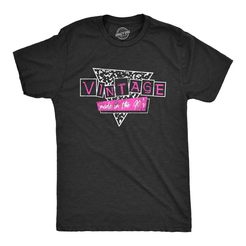 Mens Vintage Made In The 90s T Shirt Funny Decade Ninties Kid Novelty Tee Mens Funny T Shirts Cool Tees Soft Stylish...
