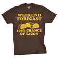 Mens Weekend Forecast 100% Chance of Tacos T Shirt Funny Mexican Tee Mens Funny T Shirts Cool Tees Soft Stylish Casual...
