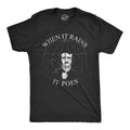 Mens When It Rains It Poes T Shirt Funny Edgar Allan Poe Poetry Graphic Novelty Tee Mens Funny T Shirts Cool Tees Soft...