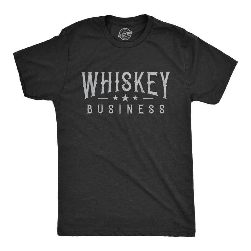 Mens Whiskey Business T shirt Funny Drinking Drunk Party Vintage Graphic Tee Mens Funny T Shirts Cool Tees Soft Stylish...