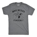 Who Needs Fingers Funny Fourth July Fireworks Exploding Joke Guys Funny Cool Soft Casual Menswear Patriotic Funny Sarcastic Short Dark Grey T-Shirts, Hoodie, Sweatshirt