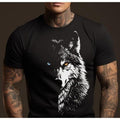 Mens Wolf Head Fashion Print Fashion Gift For Boyfriend , Gift For Husband, 3D Wolf T-shirt, Gift For Him Made in USA...