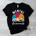 Mental Health Awareness Shirt, Therapist Gift Tee, Healthy Mind T-shirt, Colorful Brain Tee, Motivational Awareness...