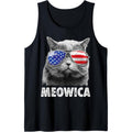 Meowica Cat 4th of July Merica Men Women USA American Flag Tank Top made in USA T-Shirts, Hoodie, Sweatshirt