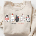 Meowy Christmas Crewneck Sweatshirt, Funny Cat Christmas Hoodie, T-shirt | GrindPrints.com