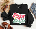 Merry And Bright Sweatshirt, Unisex Christmas Sweatshirt, Merry Christmas Hoodie, Cute Xmas Party Gift Sweater, Trendy...