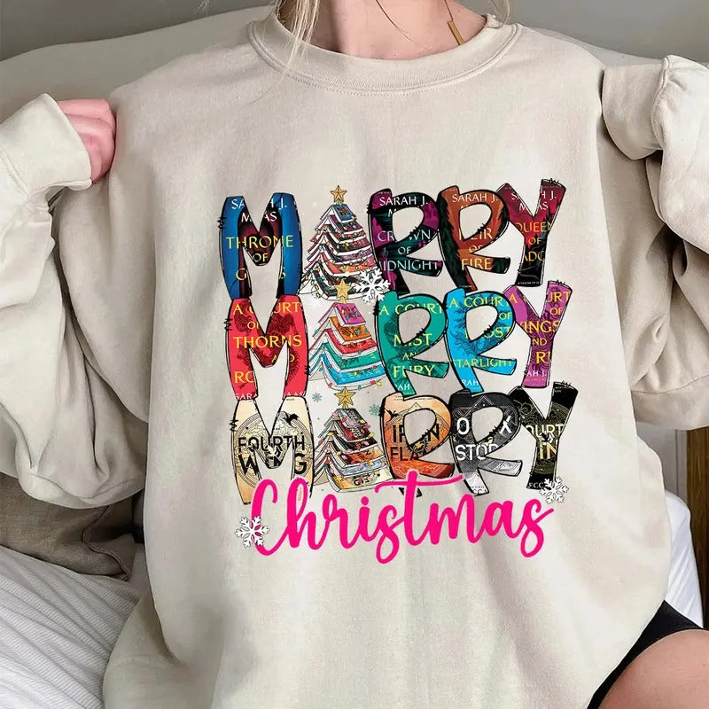 Merry Bookmas Shirt Book Lovers Xmas T-Shirts, Hoodie, Sweatshirt