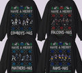 Merry All Football Teams Player Football Fans Black T-Shirts, Hoodie, Sweatshirt