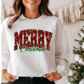 Merry Christmas Glitter Faux Sequin Fleece Crewneck Sweatshirt T-Shirts, Hoodie | GrindPrints.com