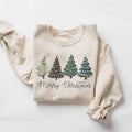Merry Christmas Pine Trees Sweatshirt, Christmas Trees Sweater, Christmas Trees Winter Shirt, Winter Xmas Holiday...