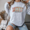 Merry Christmas Plaid design Crewneck Sweatshirt Comfortable Women T-Shirts, Hoodie | GrindPrints.com