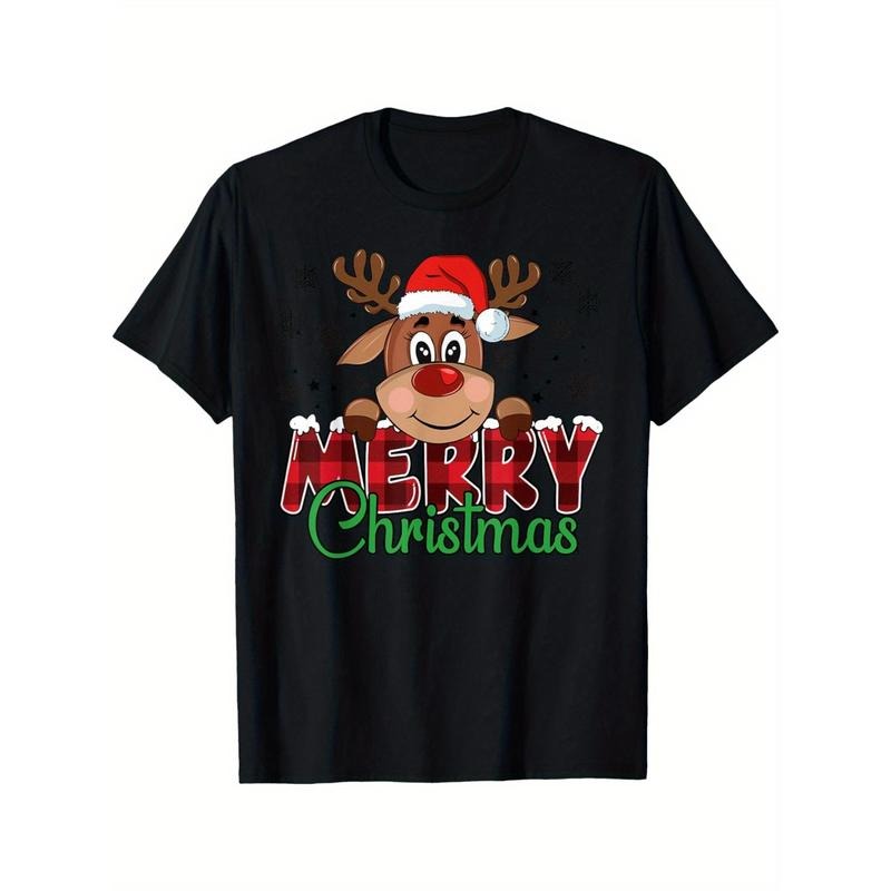 Merry Christmas Reindeer Men's Family Matching Reindeer T-Shirt made in usa Hoodie, Sweatshirt | GrindPrints.com