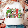 Merry Christmas Retro Leopard Reindeer Cozy Sweater, Christmas Shirt, Vintage Christmas Girly, Xmas Leopard Printed, Xmas...