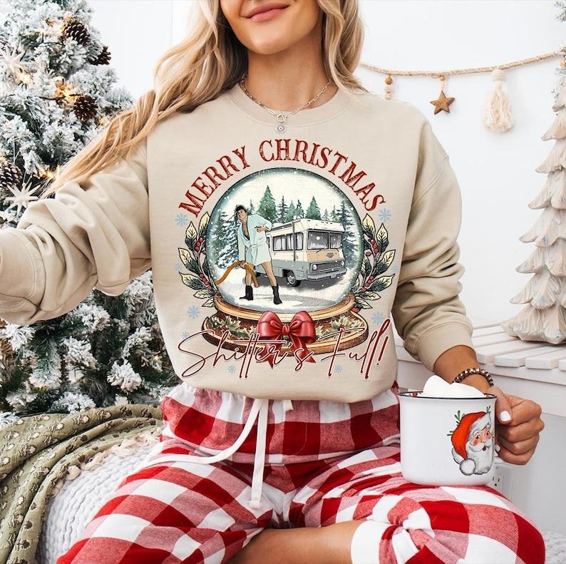Merry Christmas Shitter's Full Sweatshirt Merry Christmas Xmas Sarcastic , Christmas Gifts T-Shirts, Hoodie | GrindPrints.com