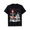 Merry Christmas Snowman Leopard Buffalo Red Plaid Men T-Shirt, 100% Cotton, Gifts for Men Dad Husband Grandpa, S-XXXL,...