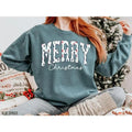 Merry Christmas Sweatshirt, Christmas Crewneck Women Holiday Sweatshirt, Cute Xmas Sweatshirt Cozy Winter Cotton...