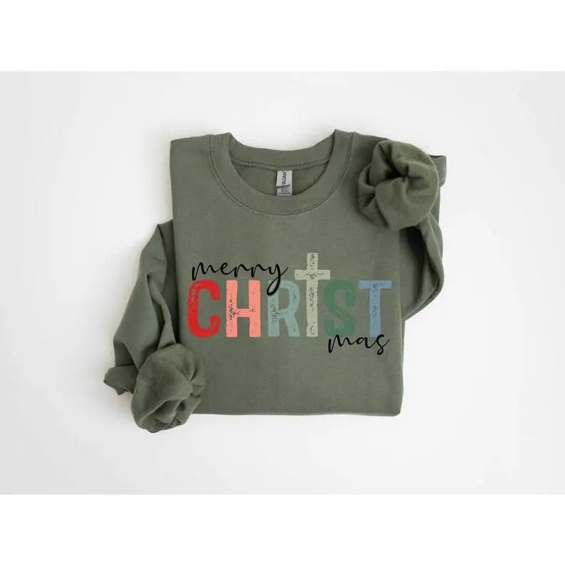 Merry Christmas Sweatshirt, Christmas Jesus Sweatshirt, Jesus Christmas Sweatshirt, Religion Sweatshirt, Gift For...