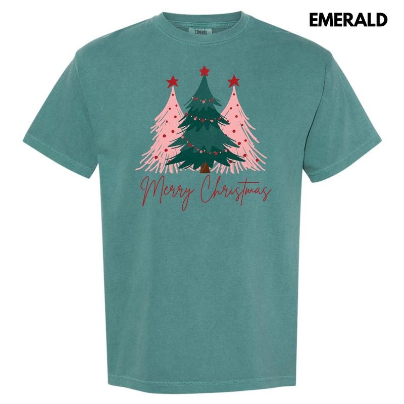 Merry Christmas Tree Trio Comfort Colors T-Shirt 'NLB' Hoodie, Sweatshirt | GrindPrints.com