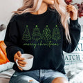 Merry Christmas Trees Crewneck Sweatshirt T-Shirts, Hoodie | GrindPrints.com