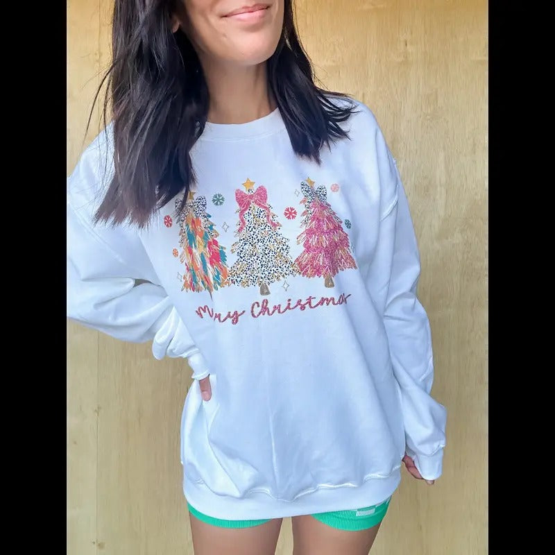 Merry Christmas Trees Graphic Top T-Shirts, Hoodie, Sweatshirt | GrindPrints.com
