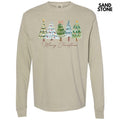 Merry Christmas Trees Long Sleeve Comfort Colors T-Shirt 'NLB' Hoodie, Sweatshirt | GrindPrints.com