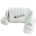 Merry Christmas embroidered Reindeers Crewneck Sweatshirt for Women - Comfort, Fit christmas sweatshirt T-Shirts, Hoodie