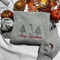 Merry Christmas embroidered crewneck Christmas embroidered sweatshirt; Long sleeve Christmas crewneck T-Shirts, Hoodie