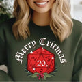 Merry Critmas Sweater, Dungeons and Dragons Sweatshirt, Christmas Party Sweatshirt For DnD Fans, D20 Dice Xmas, Critical...