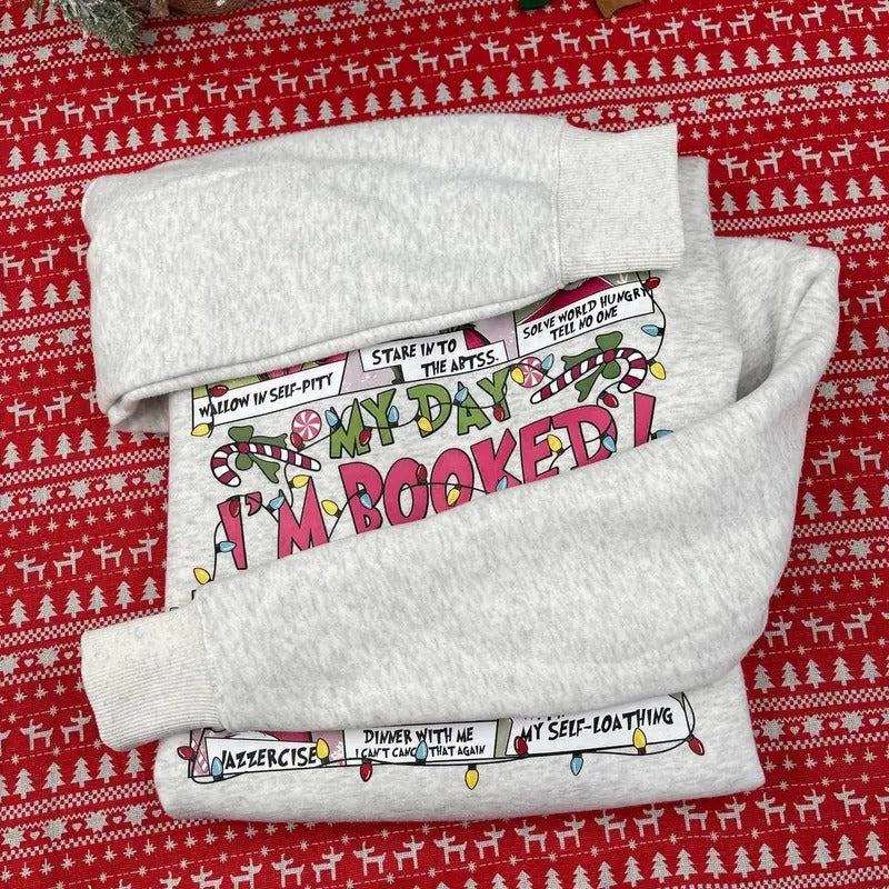 Merry Griinchmas Two Sided Sweatshirt - Christmas Party Tee -  Retro Sweatshirt - Winter Tee