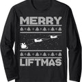 Merry Liftmas Chinook Helicopter Ugly Christmas Chinook Long Sleeve T-Shirt Hoodie, Sweatshirt | GrindPrints.com