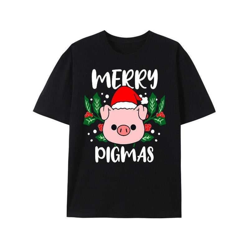 Merry Pigmas Christmas Pig T-Shirt Made in USA Hoodie, Sweatshirt | GrindPrints.com